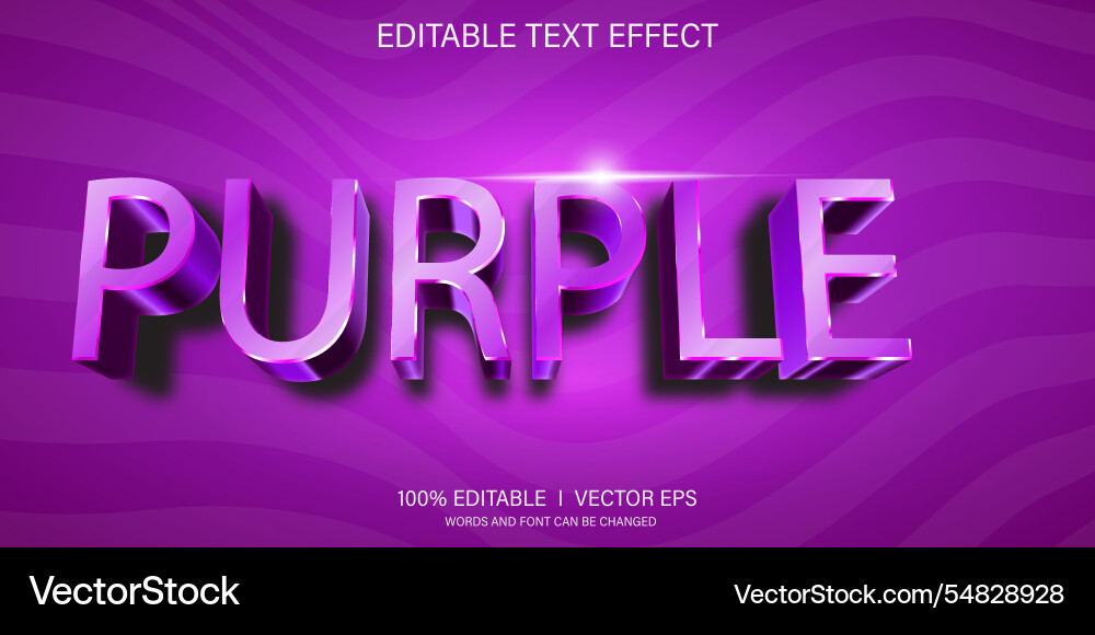 Purple 3d text effect with modern style design Purple 3d text effect with modern style design vector image