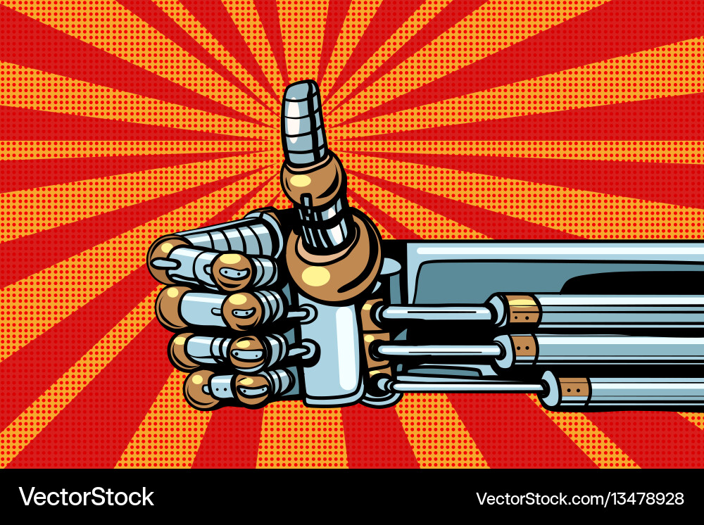 Robot thumb up gesture like vector image