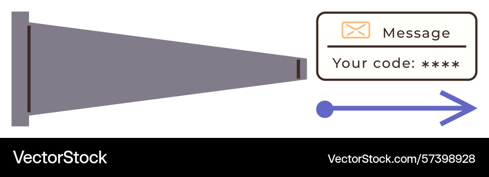 Secure code transmission concept with message Secure code transmission concept with message vector image