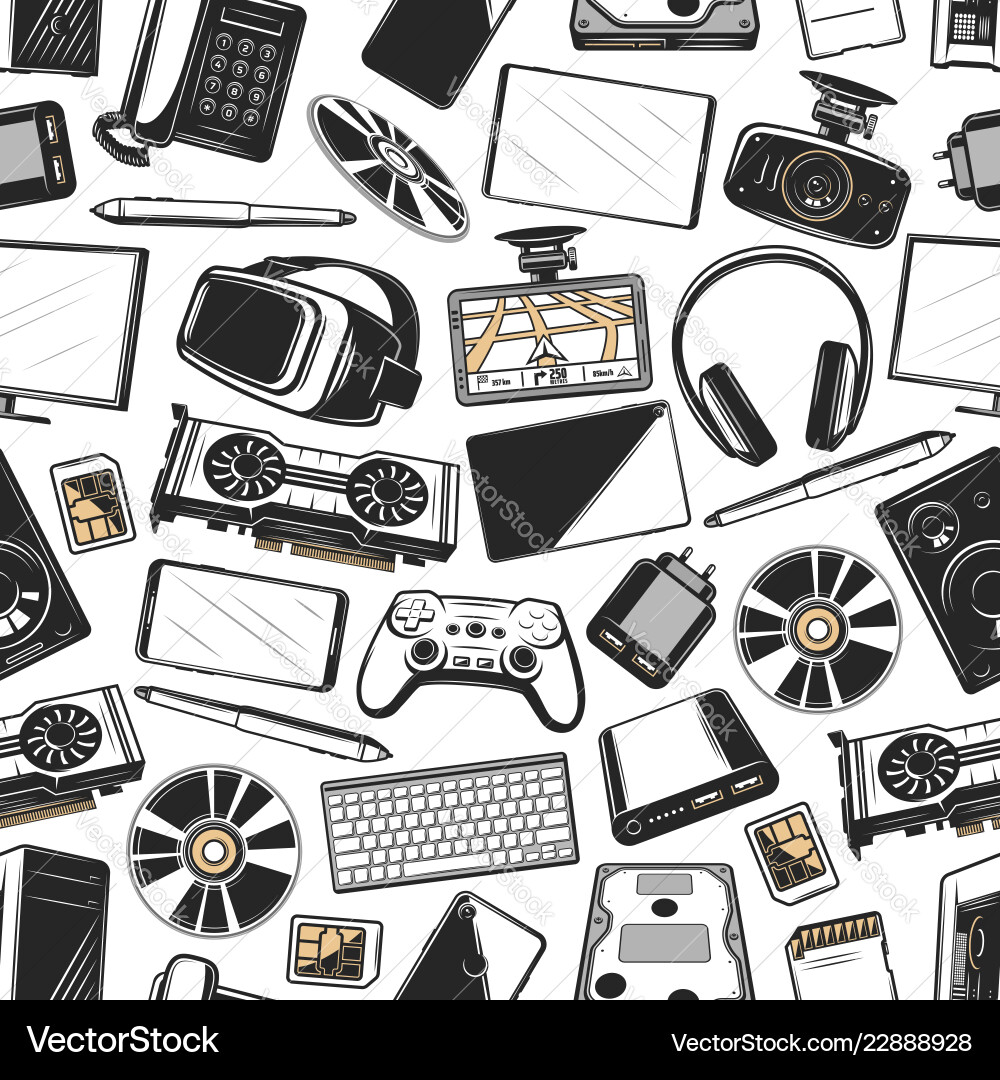 Smart Tech Devices Pattern vector image