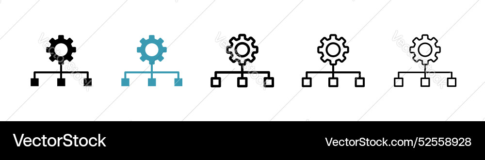 Workflow icon set on white background vector image