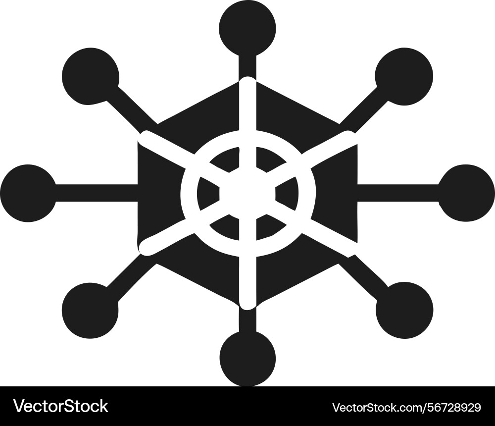 Abstract network connection icon depicting data vector image