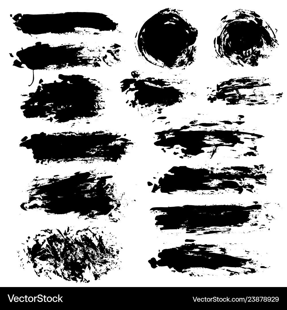 Brush strokes set painted isolated objects Brush strokes set painted isolated objects vector image