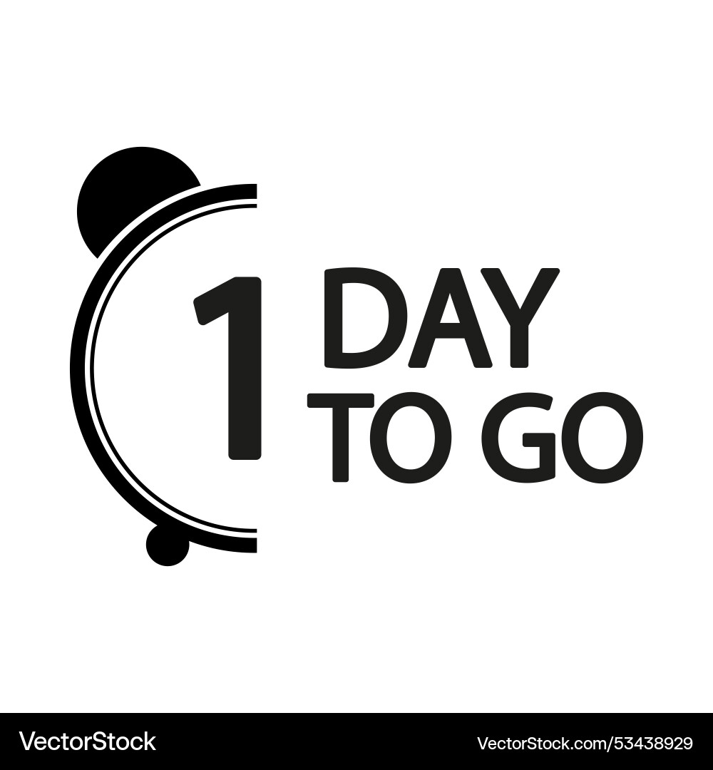 Countdown timer number one focus bold 1 day Countdown timer number one focus bold 1 day vector image