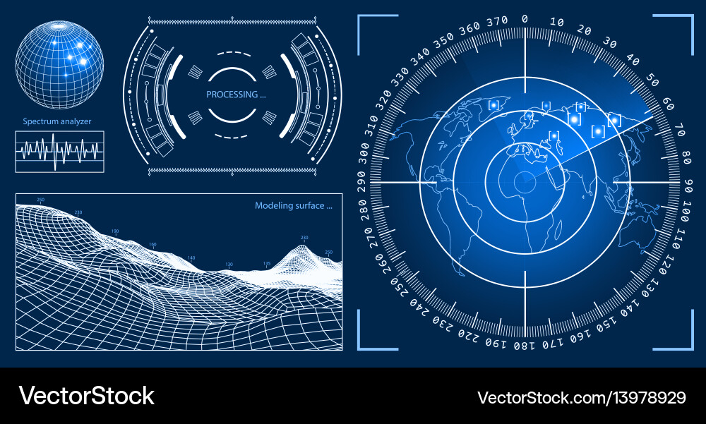 Futuristic user interface hud tech elements Futuristic user interface hud tech elements vector image