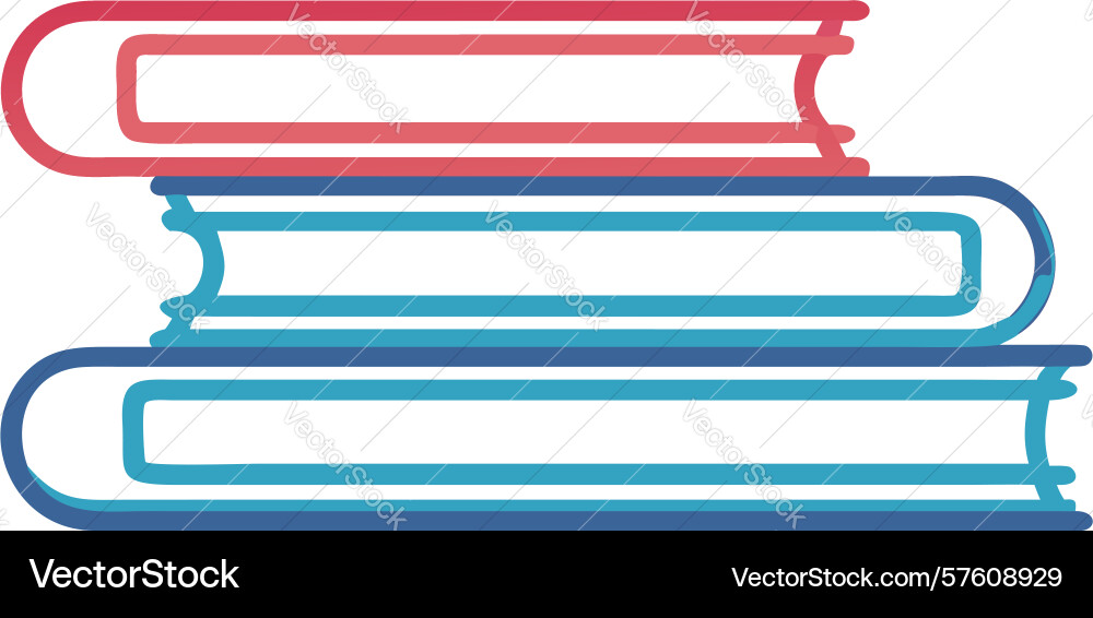 Horizontal stack of two books for concise vector image