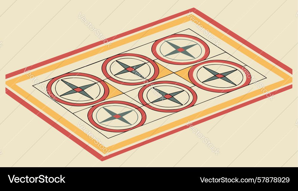 Isometric geometric circular tile pattern design Vector Image