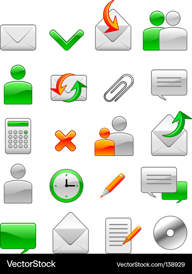 Office Web Icons Set vector image