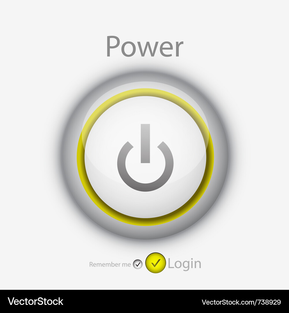 Power login button Vector Image