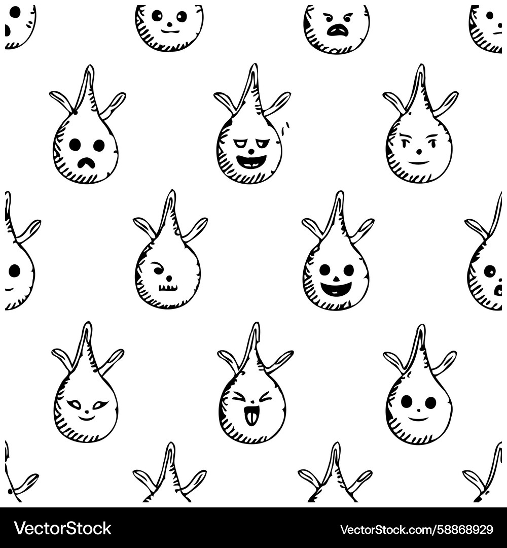 Quirky Onion Characters Pattern Vector Image