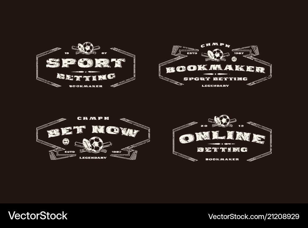 Set of bookmaker emblem in retro style Set of bookmaker emblem in retro style vector image