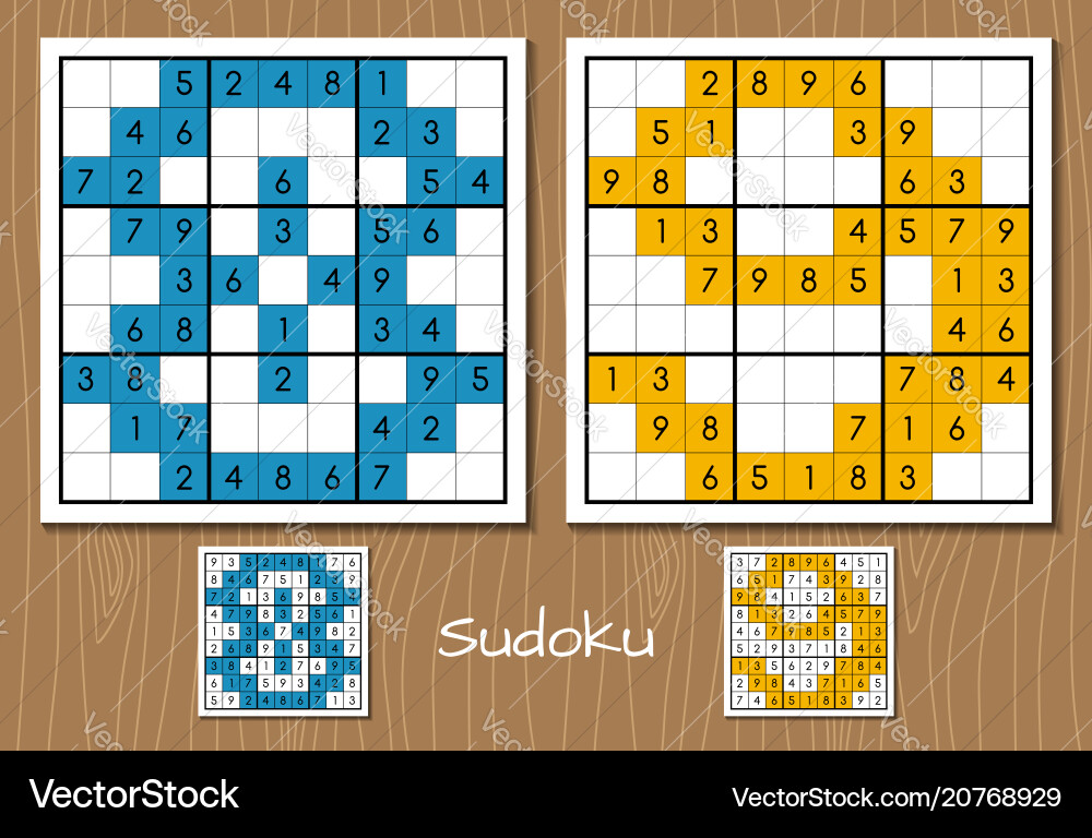 Sudoku game with the answers 8 9 numbers Sudoku game with the answers 8 9 numbers Vector Image