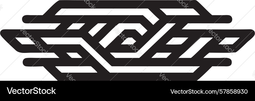 Abstract geometric maze-like interlocking pattern Vector Image