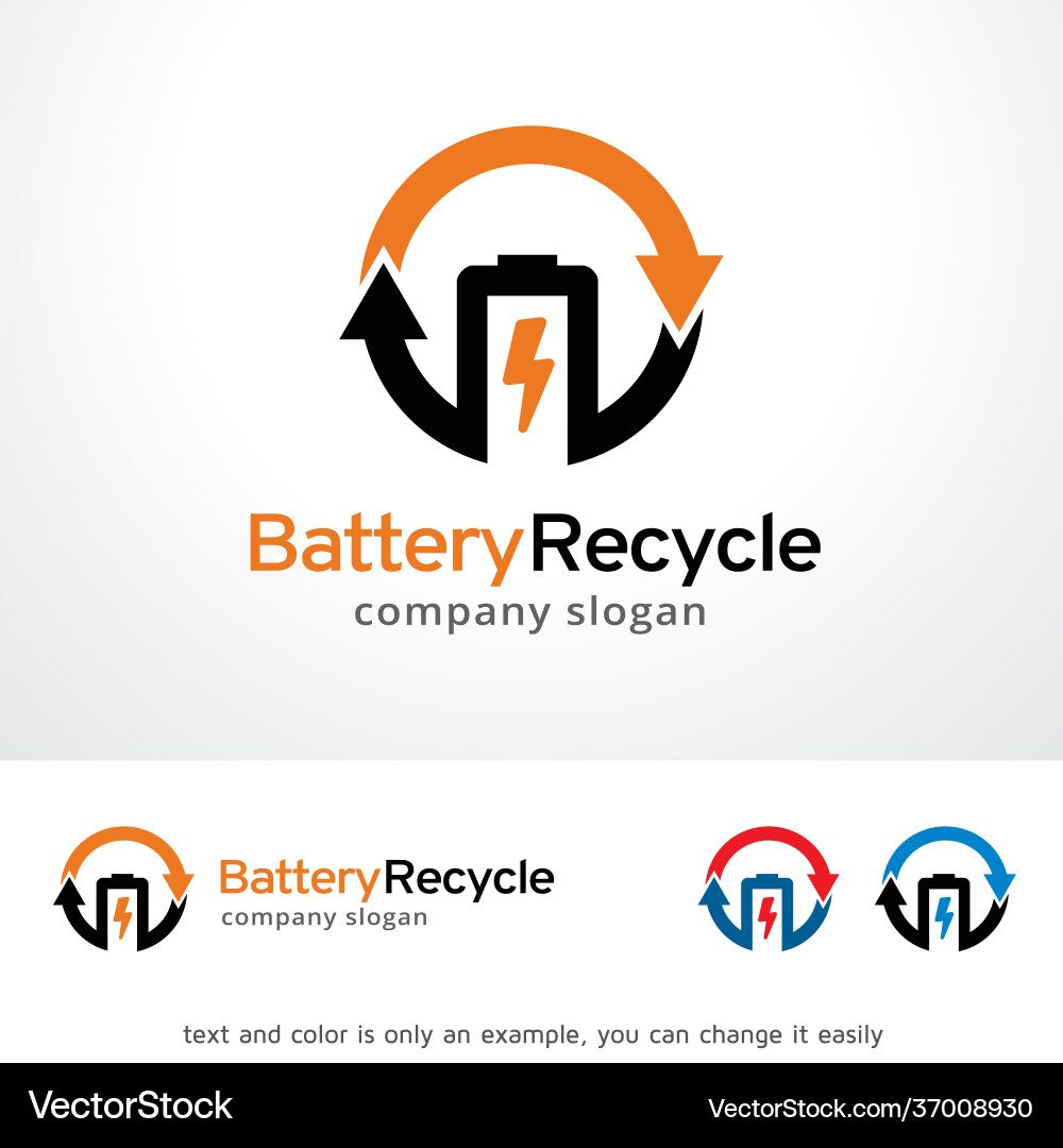 Battery Recycle Logo - Circular Energy vector image