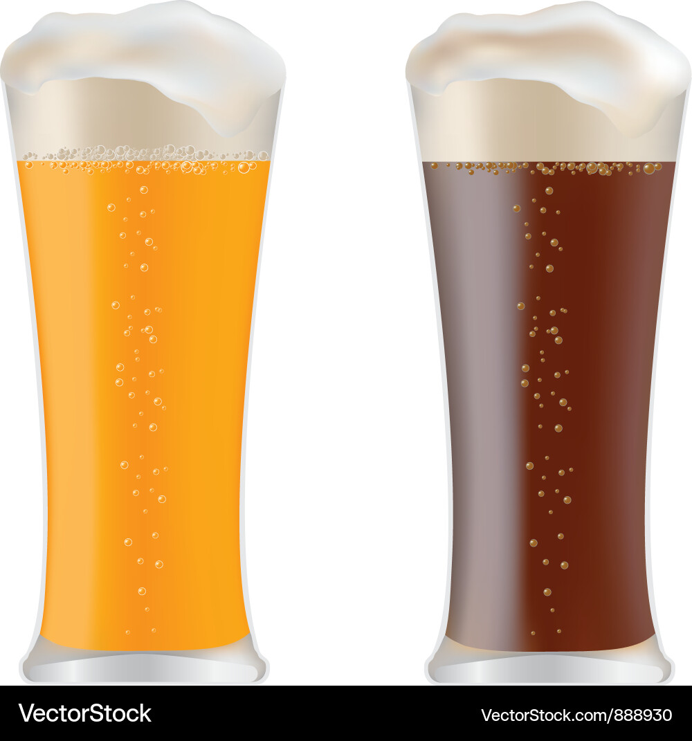 Beer glasses Royalty Free Vector Image - VectorStock