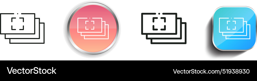 Burst mode icon thin linear regular and button Burst mode icon thin linear regular and button vector image
