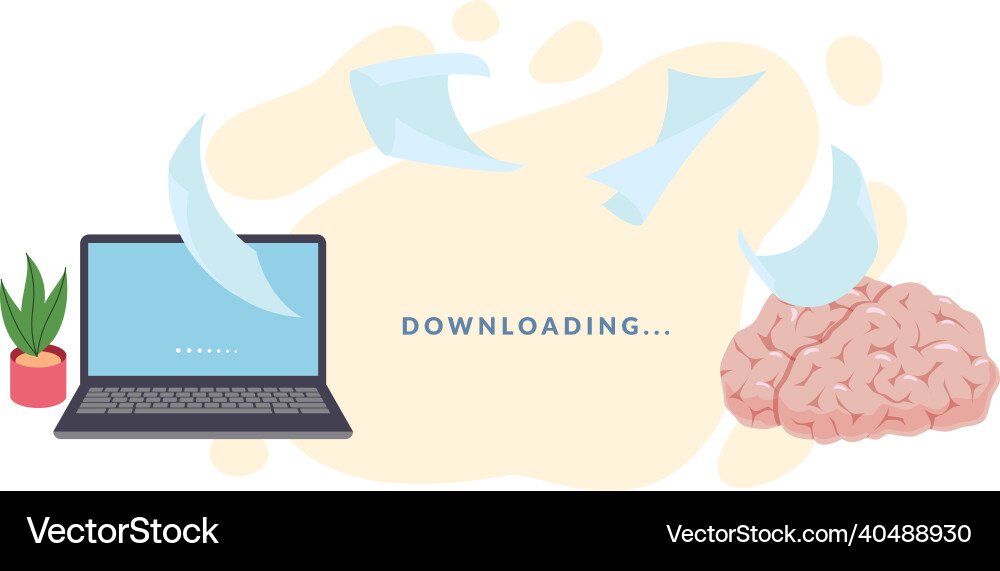 Data Upload und Brain Processing vektorbild