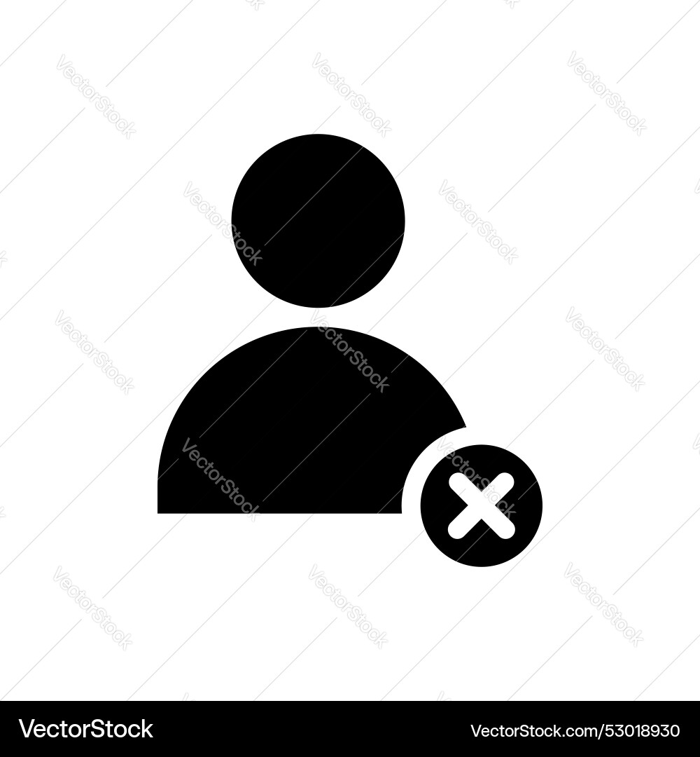 Delete user icon set restricted member Vector Image