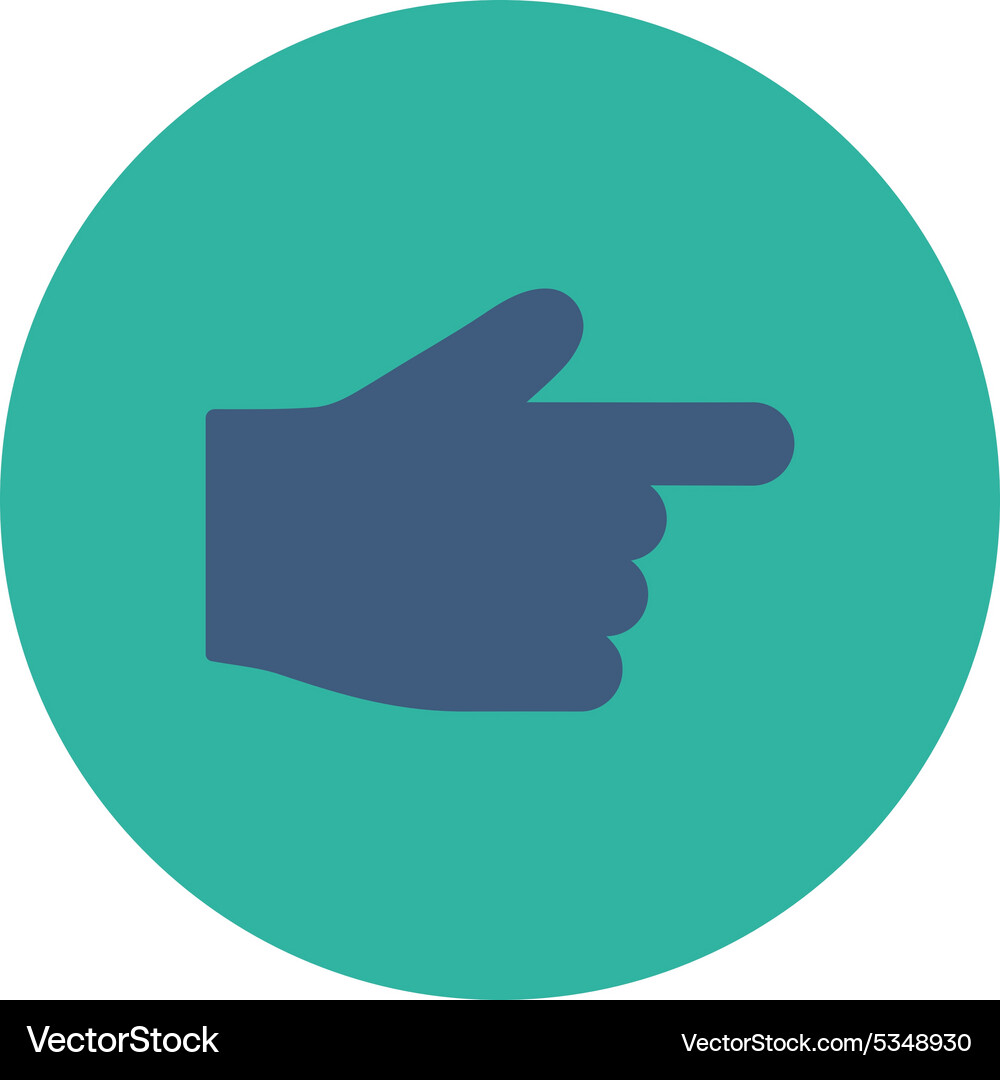 Index finger flat cobalt and cyan colors round Vector Image