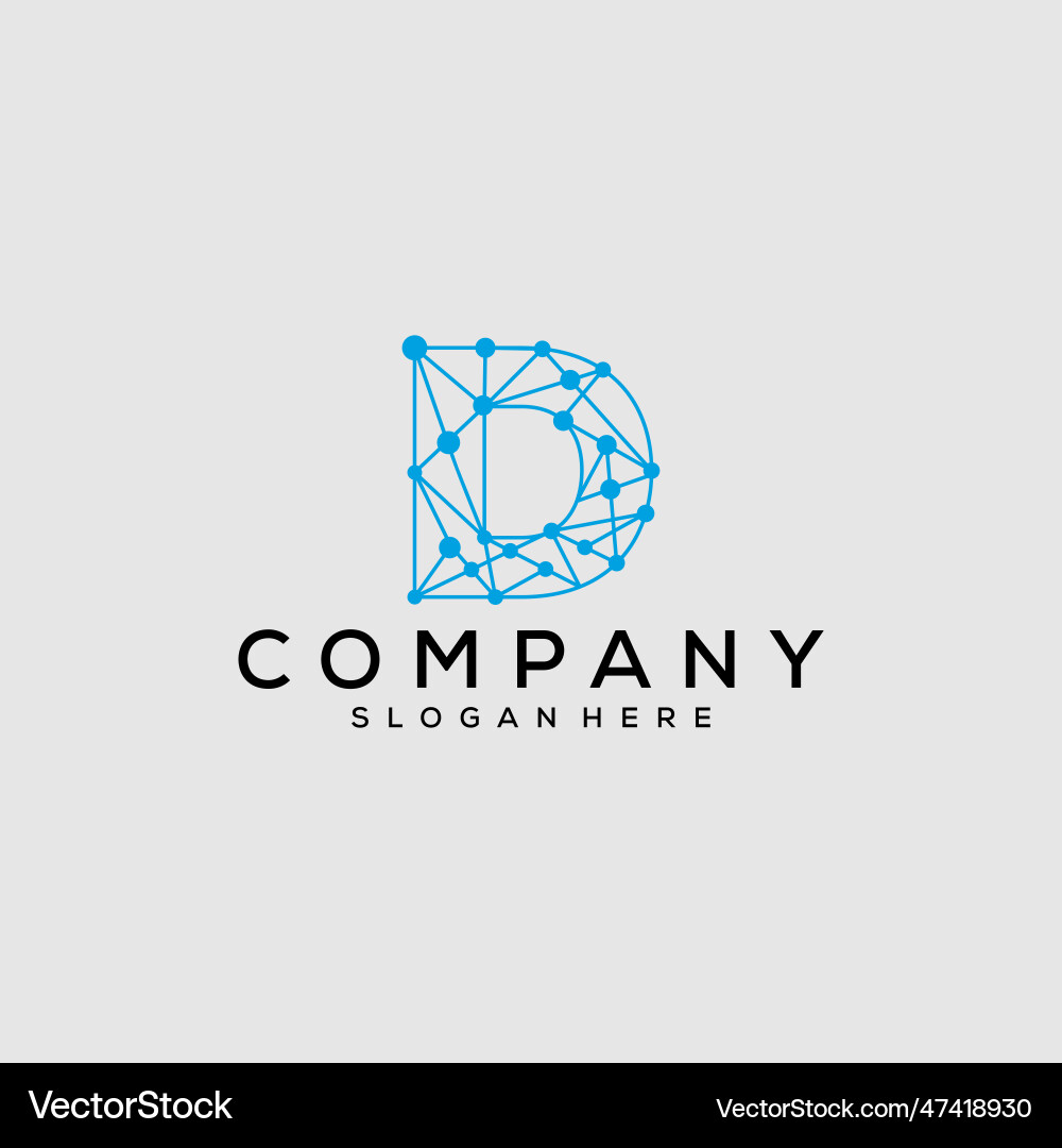 Letter d tech logo design inspiration Vector Image