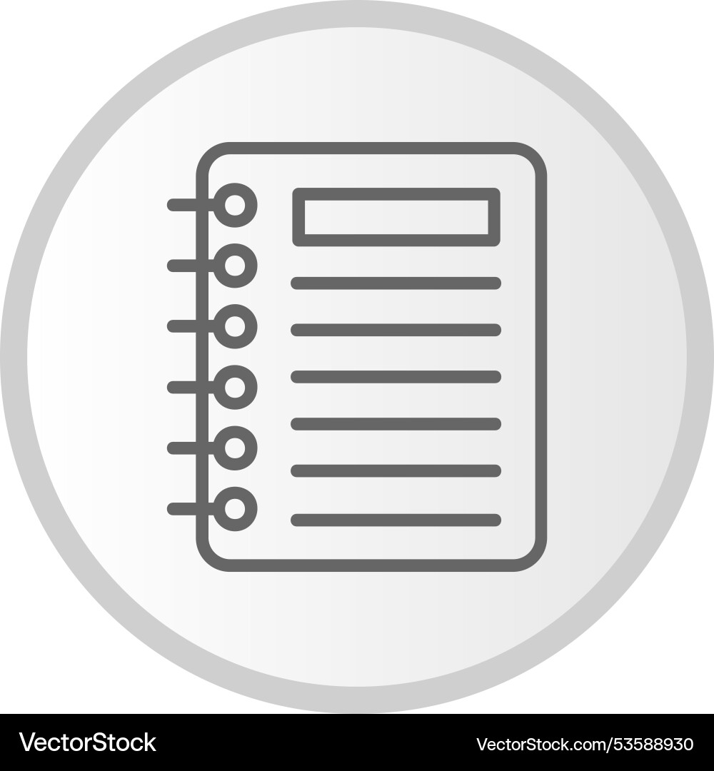 Notebook line circle grey icon vector image