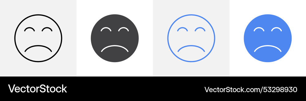 Sad icon set use for web ui or app Sad icon set use for web ui or app Vector Image
