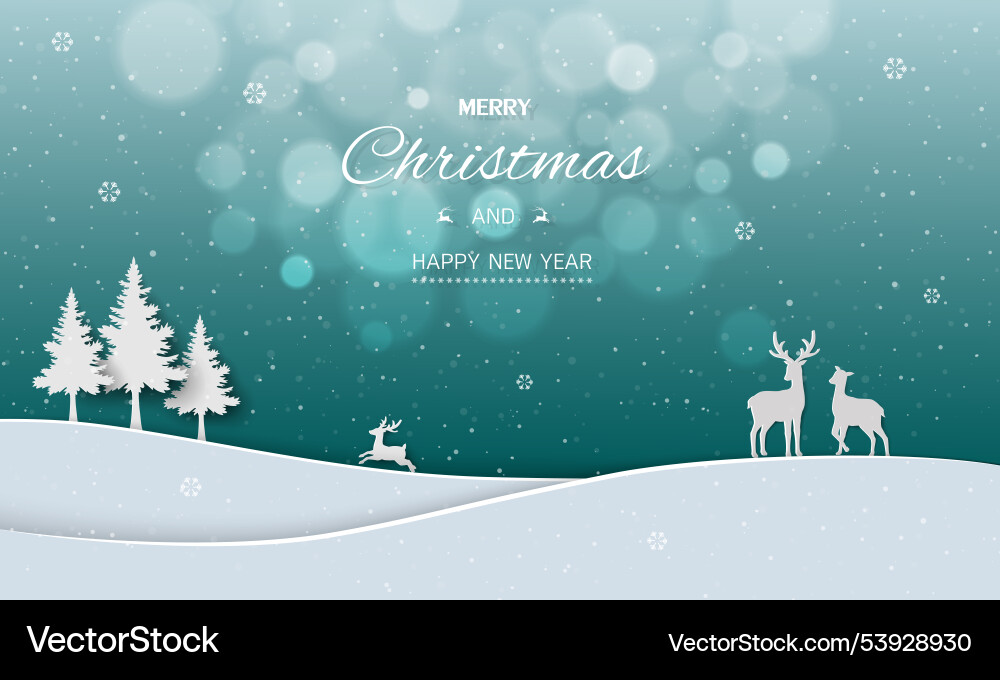Winter landscape with falling snow on night Winter landscape with falling snow on night vector image