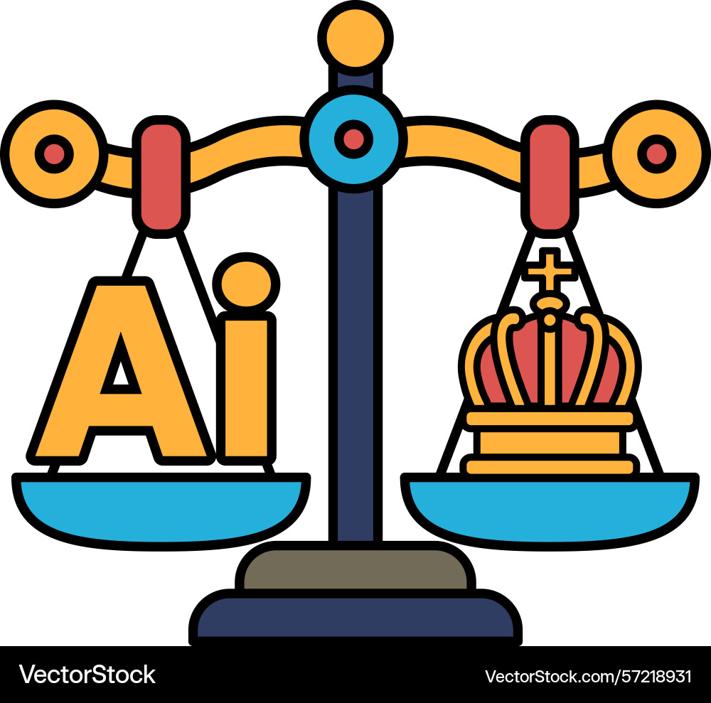 A scale with the letters ai on one side A scale with the letters ai on one side vector image