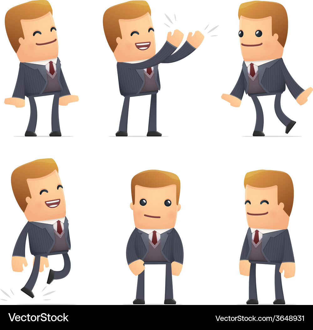 Advisor Character Set - Diverse Poses Vector Image