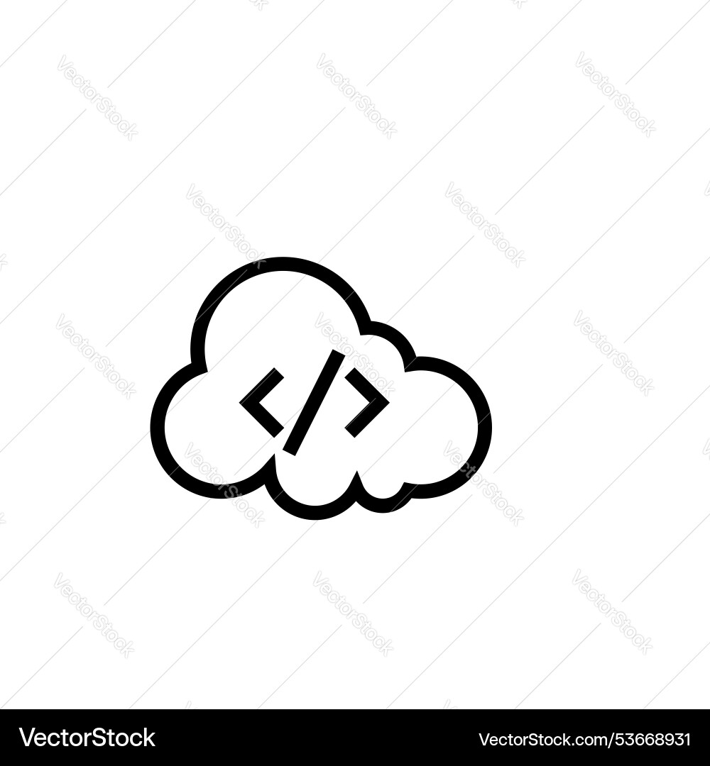 Cloud computing icon outline style design Cloud computing icon outline style design Vector Image