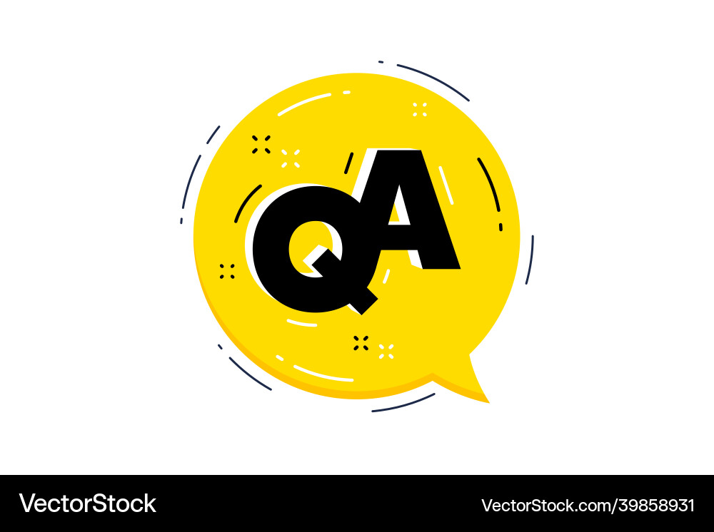 Qa yellow speech bubble faq questionnaire chat Qa yellow speech bubble faq questionnaire chat vector image