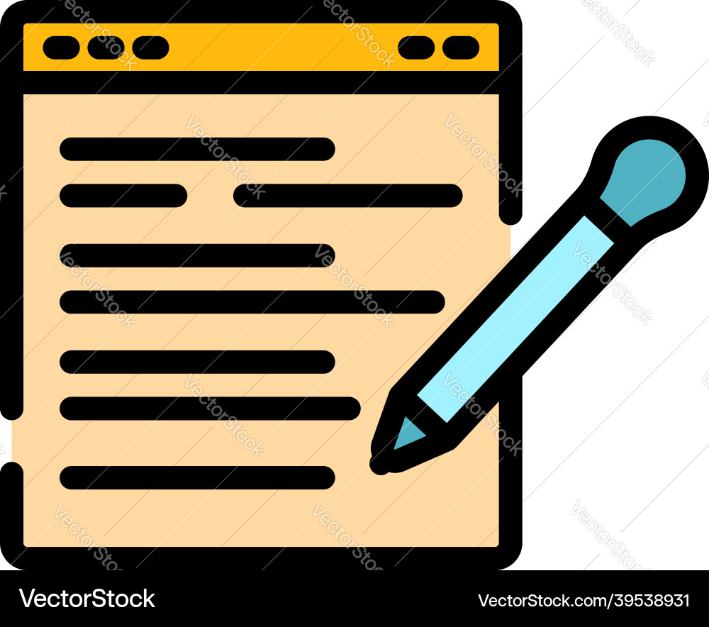 Writing web review icon color outline Writing web review icon color outline Vector Image