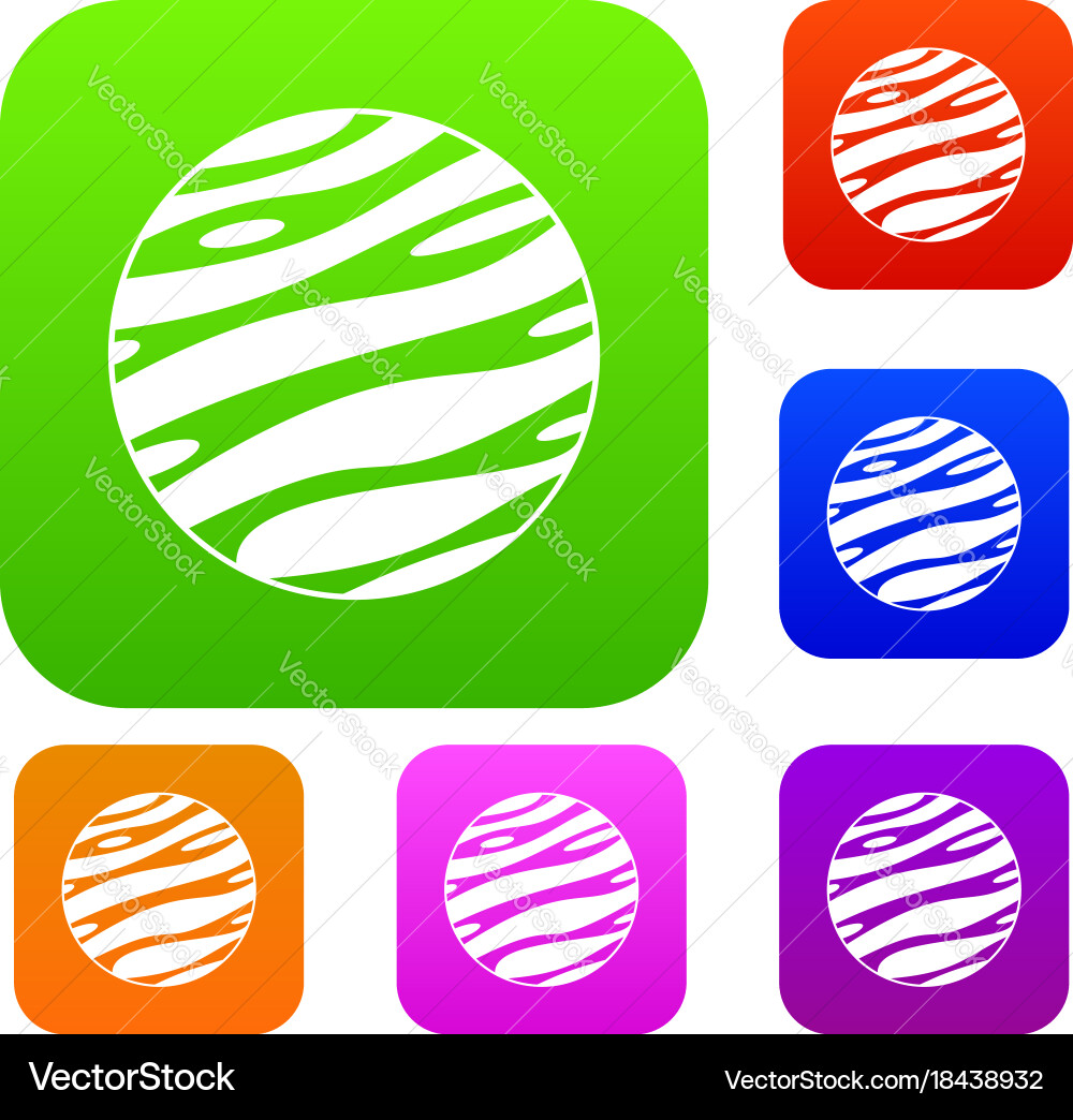 Big planet set color collection Vector Image