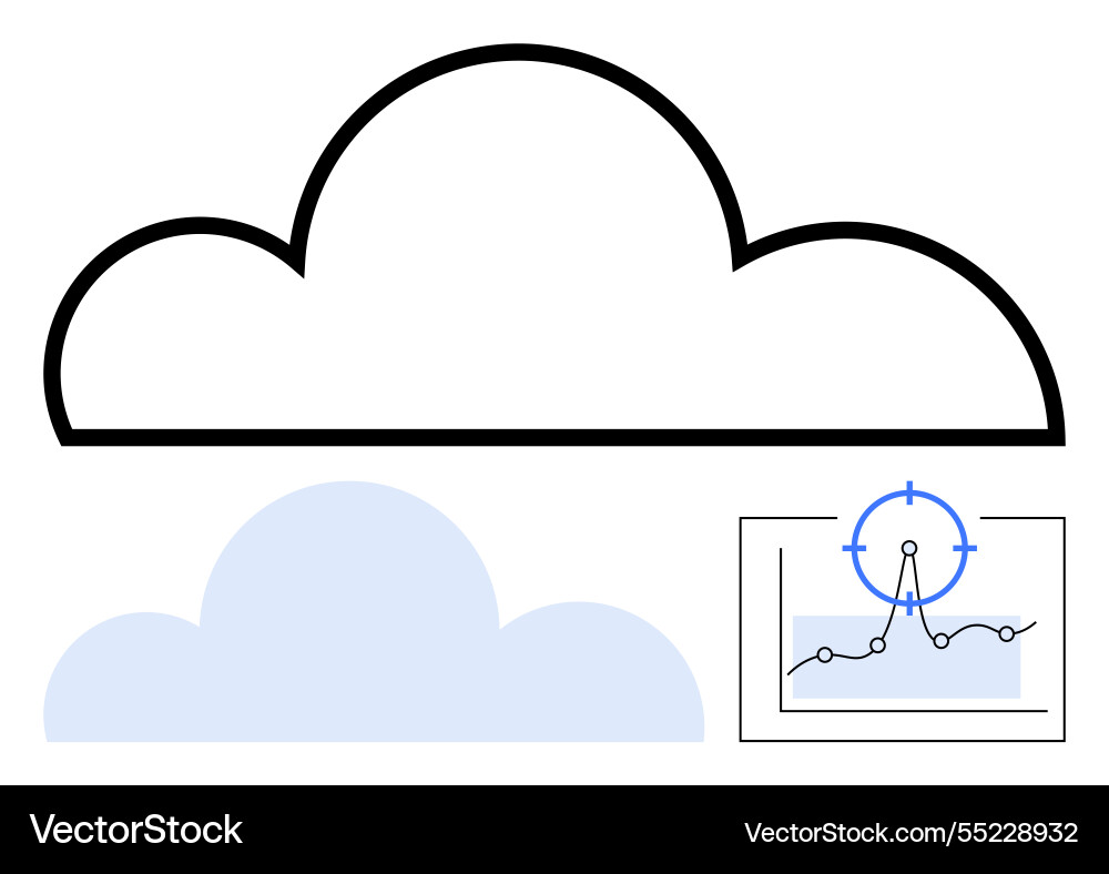 Cloud computing with data analytics graph Cloud computing with data analytics graph vector image