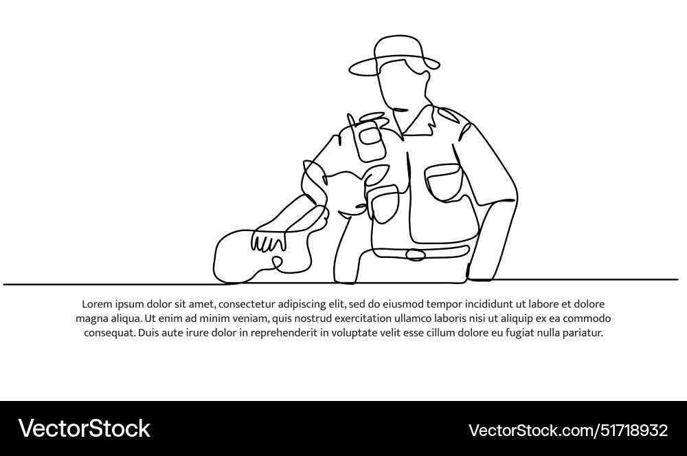 Continuous one line design of day the forest Vector Image
