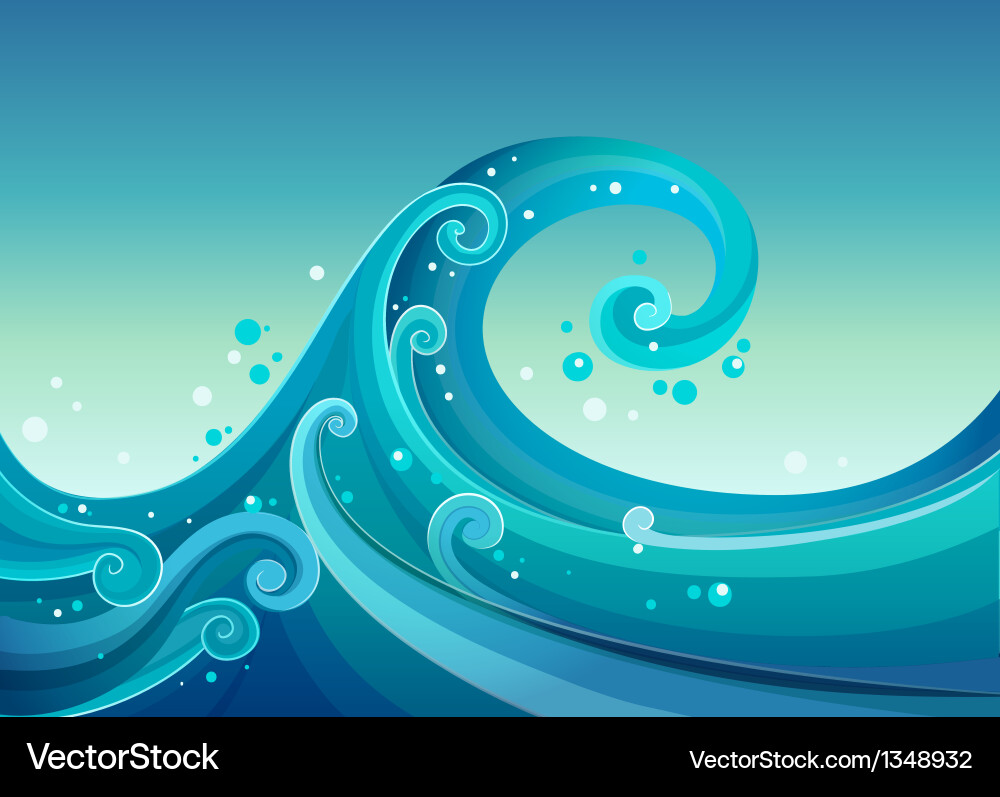 Dynamic Ocean Waves Royalty Free Vector Image - VectorStock
