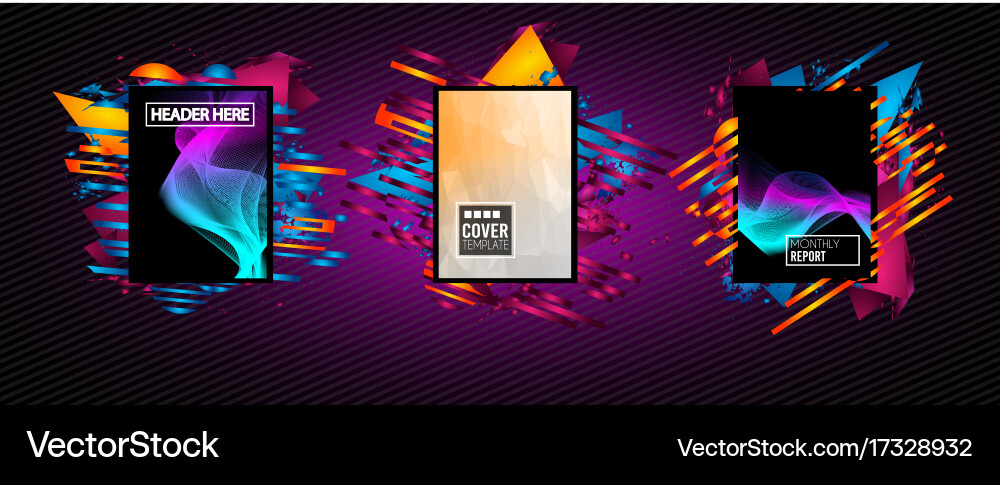 Futuristic frame art design with abstract shapes vector image