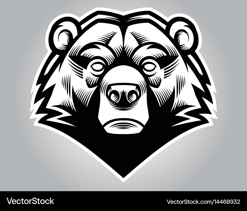 Powerful Bear Head Mascot Vector Image