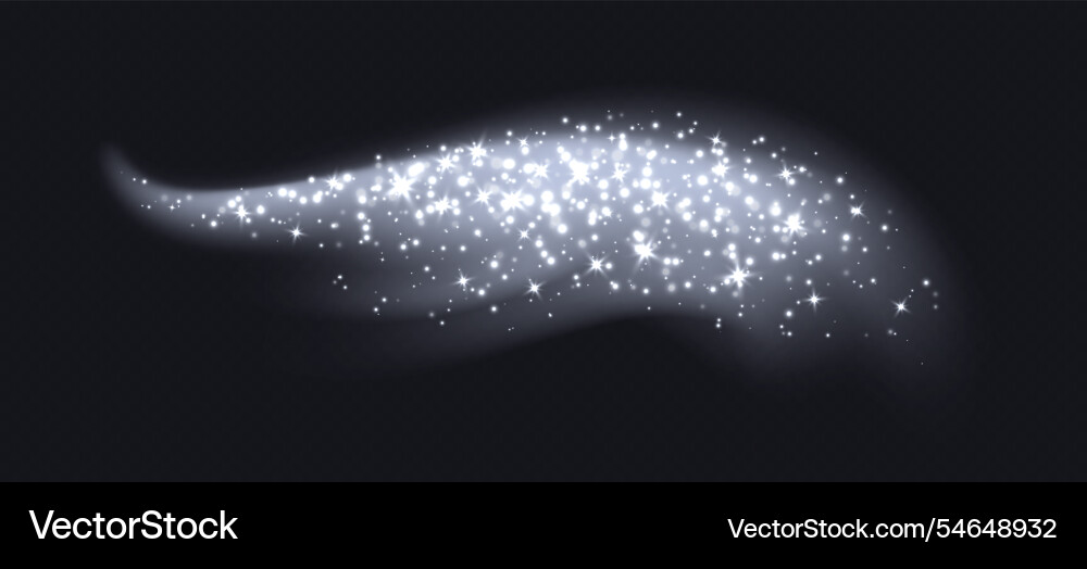 Silver magic cloud with sparkles stardust Vector Image