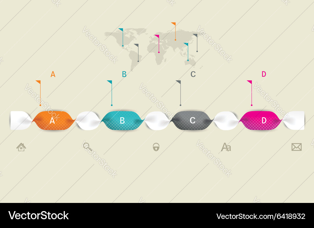 Time Line Design kann für Workflow-Layout verwendet werden Vektorbild