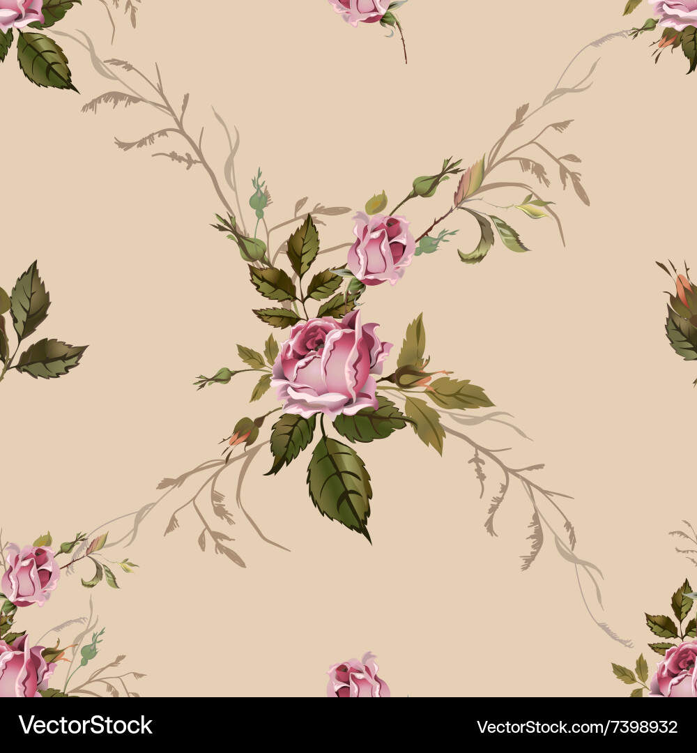 Vintage seamless pattern with roses Royalty Free Vector