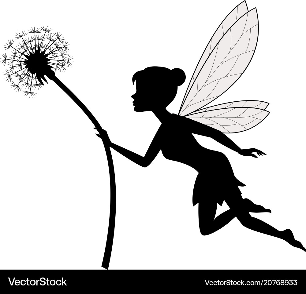 Fairy holding dandelion Fairy holding dandelion vector image