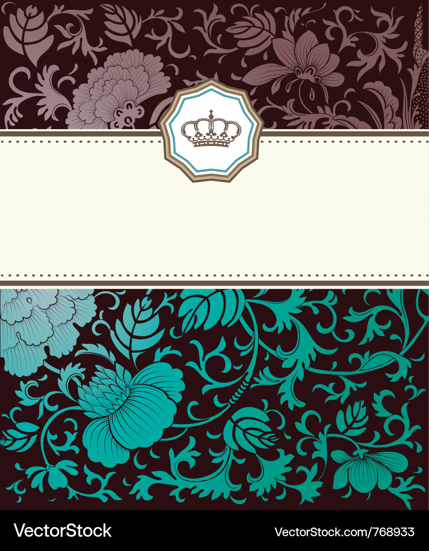 Floral Baroque Wallpaper Vector Image