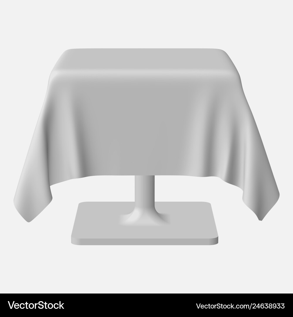 Isolated blank rectangle table with tablecloth Isolated blank rectangle table with tablecloth vector image
