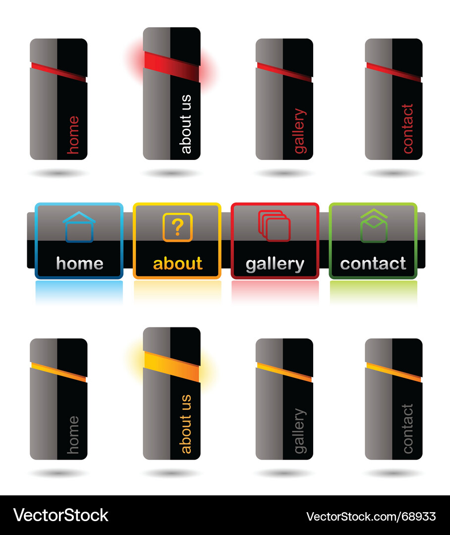Modern Website Buttons Vector Image