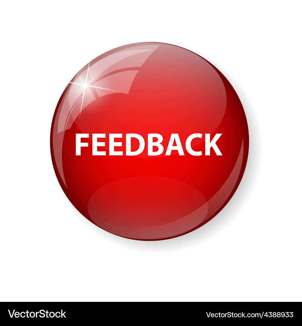 Realistic glossy feedback computer icon button Vector Image