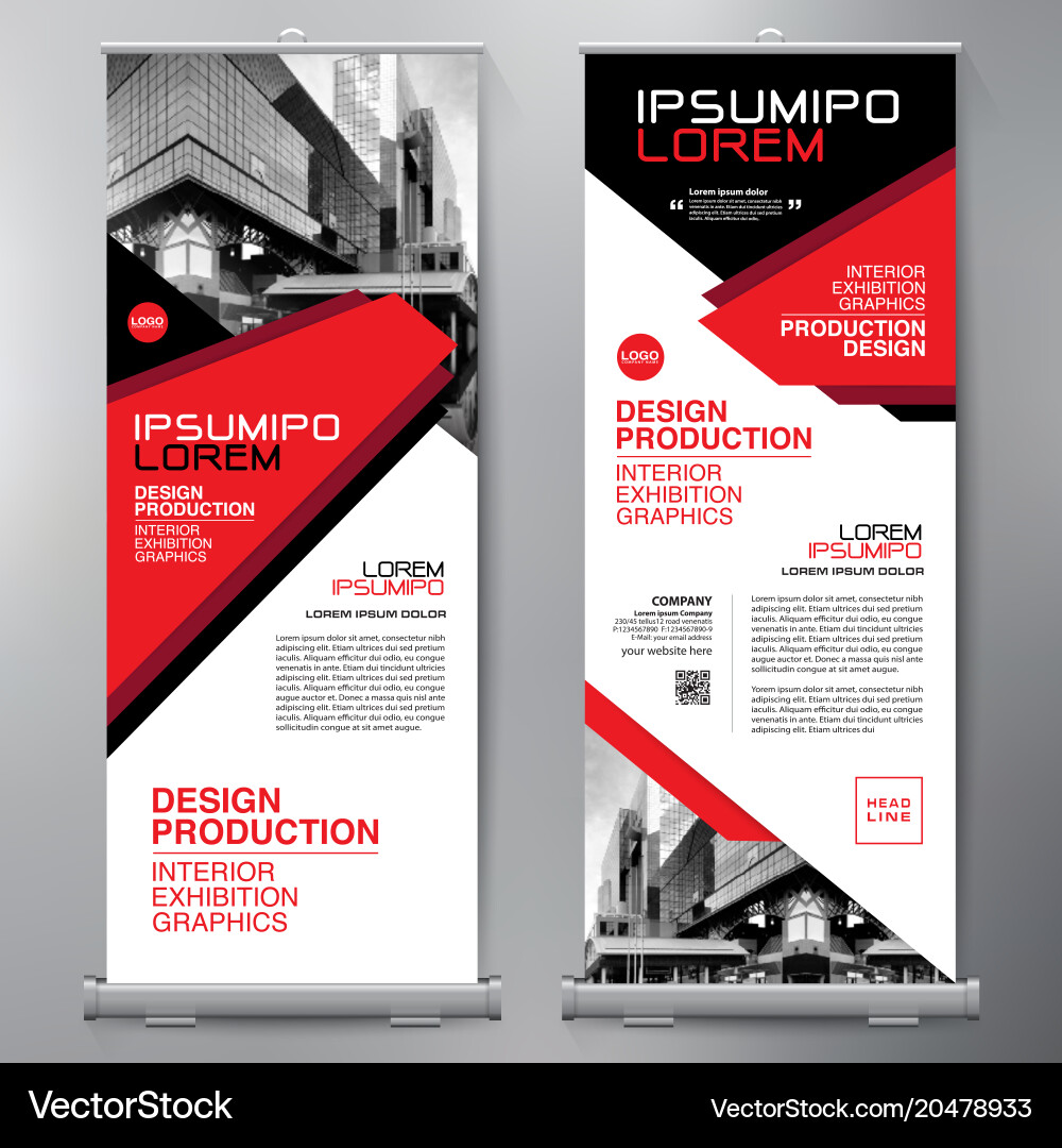 Roll Up Banner Stand Display Vector Image