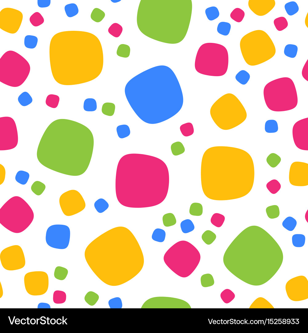 Seamless pattern with colorful squares and dots vector image