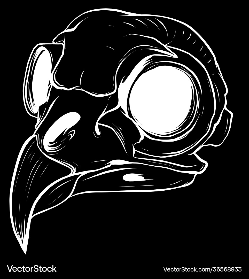 Silhouette realistische rote Vogelschädel Silhouette realistische rote Vogelschädel vektorbild