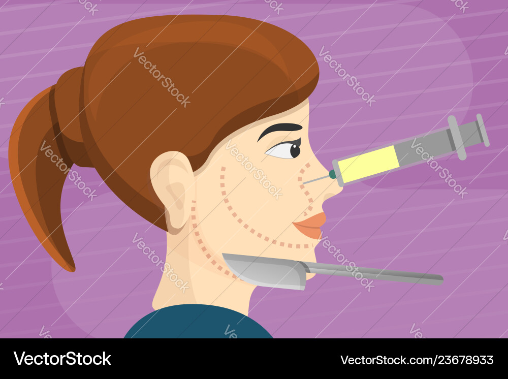 Woman face lifting injection concept banner Woman face lifting injection concept banner vector image
